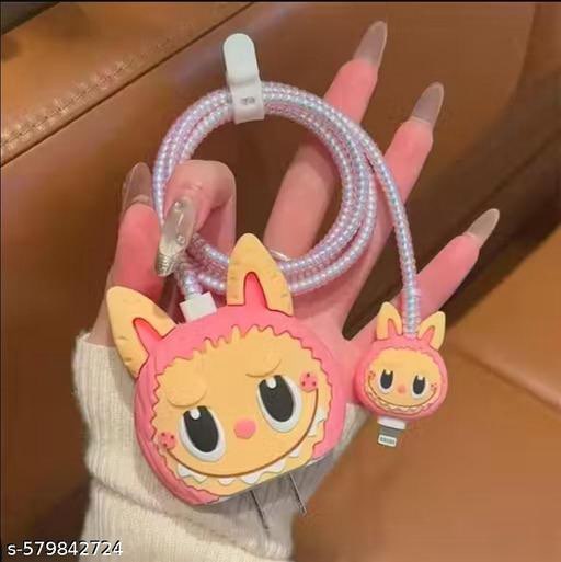 Cute Labubu Silicone Charger Protector Kit